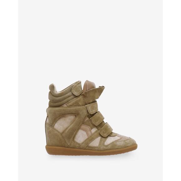 Isabel Marant Bekett Suede High-Top Trainers - 11 - Taupe - Picture 1 of 4